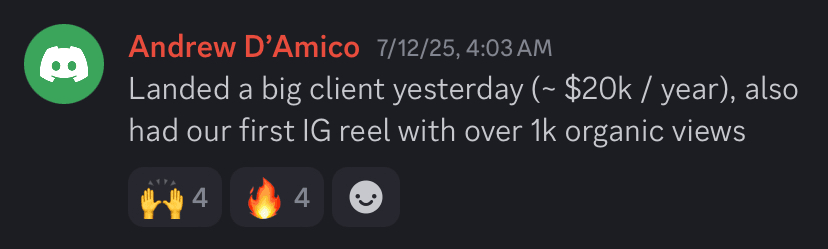 Client testimonial